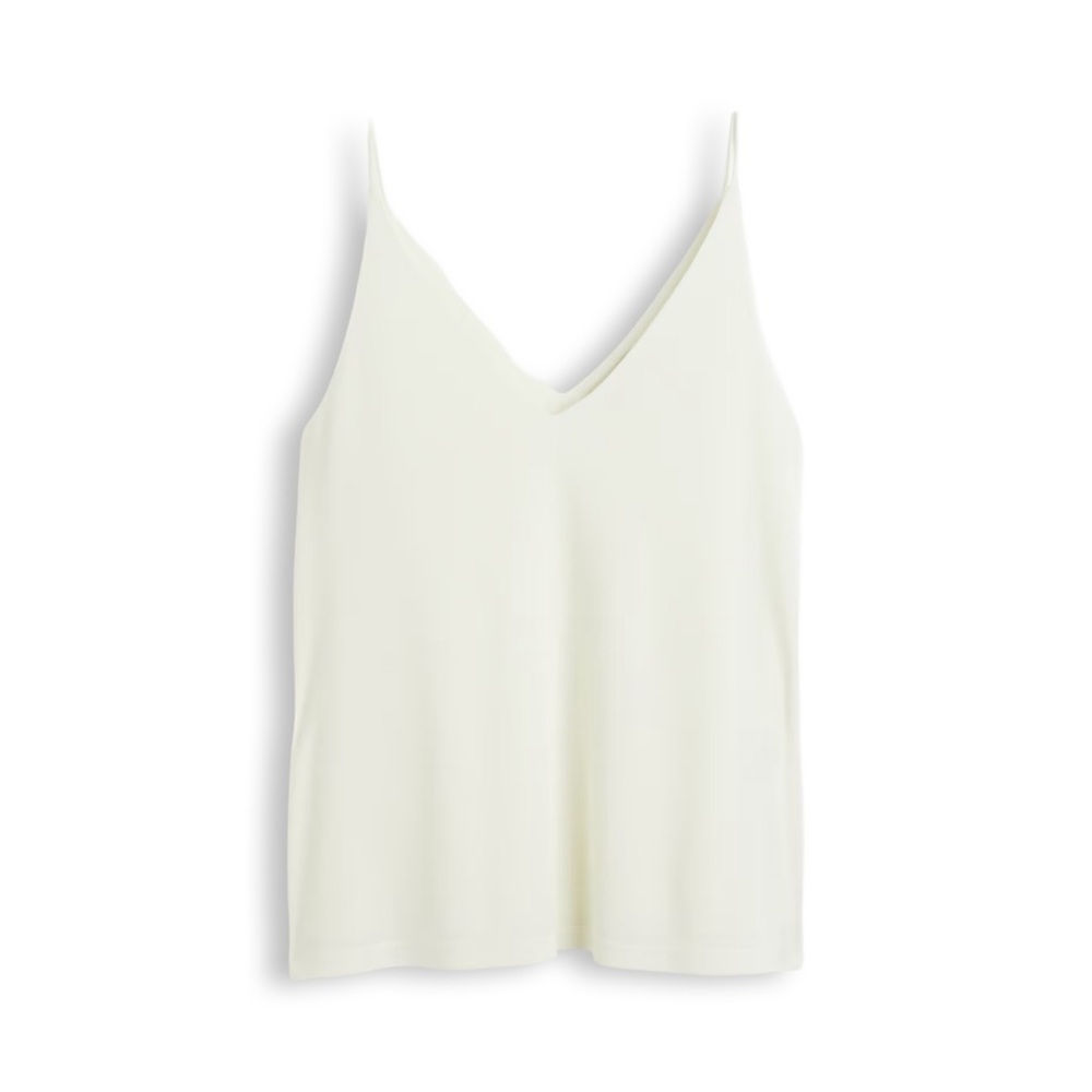 H&M Cream V-Neck Spaghetti Strap Tank